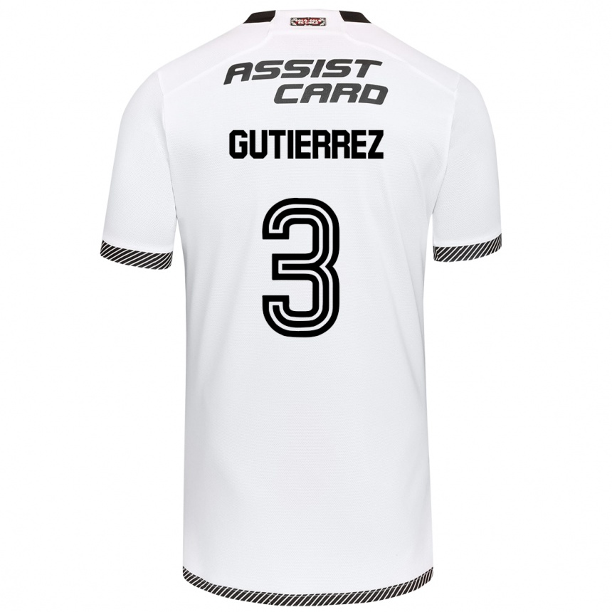 Kids Football Daniel Gutiérrez #3 White Black Home Jersey 2024/25 T-Shirt Uk