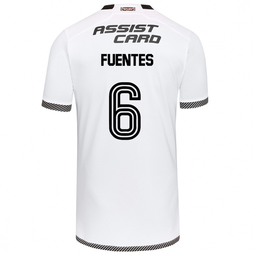 Kids Football César Fuentes #6 White Black Home Jersey 2024/25 T-Shirt Uk