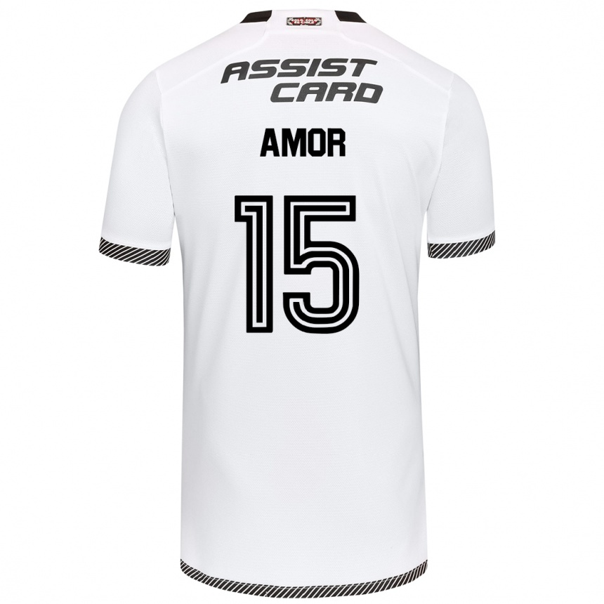 Kids Football Emiliano Amor #15 White Black Home Jersey 2024/25 T-Shirt Uk