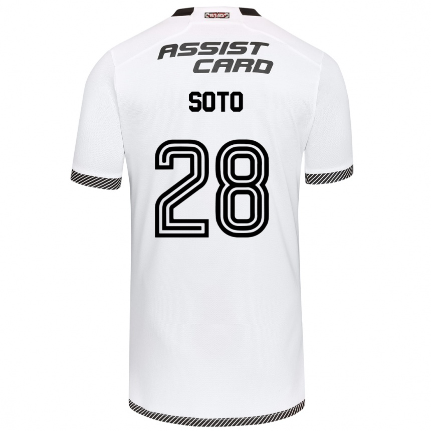 Kids Football Lucas Soto #28 White Black Home Jersey 2024/25 T-Shirt Uk