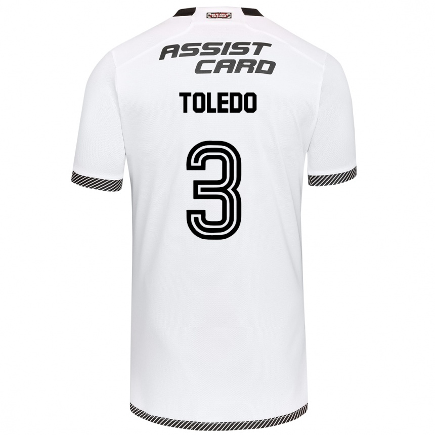 Kids Football Miguel Toledo #3 White Black Home Jersey 2024/25 T-Shirt Uk