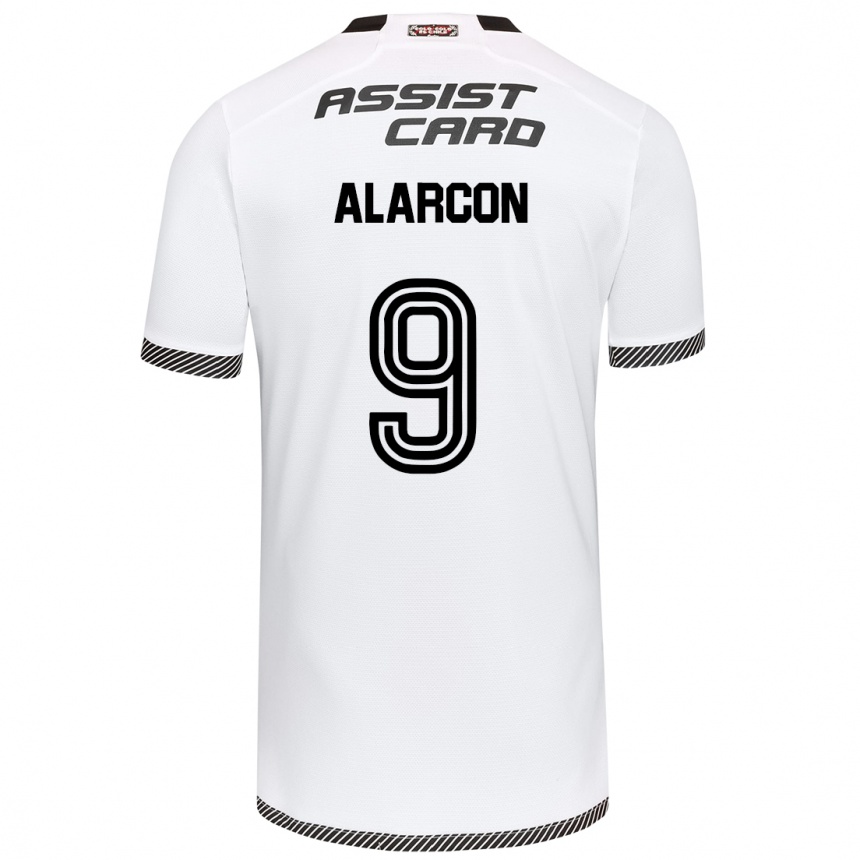 Kids Football Cristian Alarcón #9 White Black Home Jersey 2024/25 T-Shirt Uk