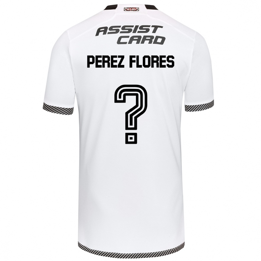 Kids Football Benjamín Pérez Flores #0 White Black Home Jersey 2024/25 T-Shirt Uk