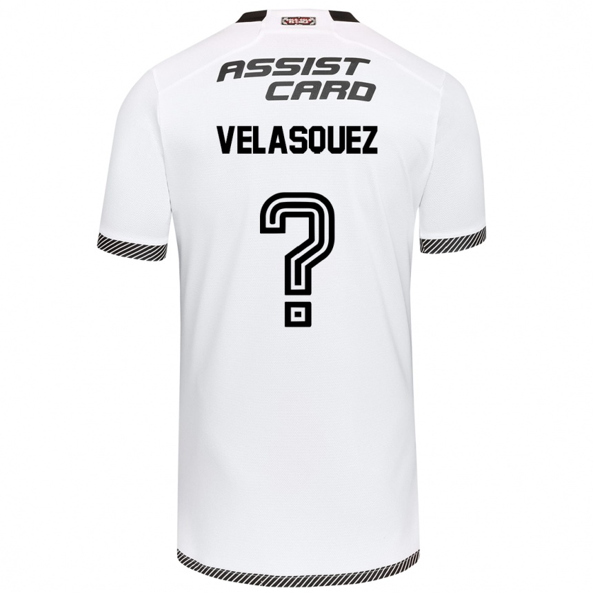 Kids Football Milovan Velásquez #0 White Black Home Jersey 2024/25 T-Shirt Uk