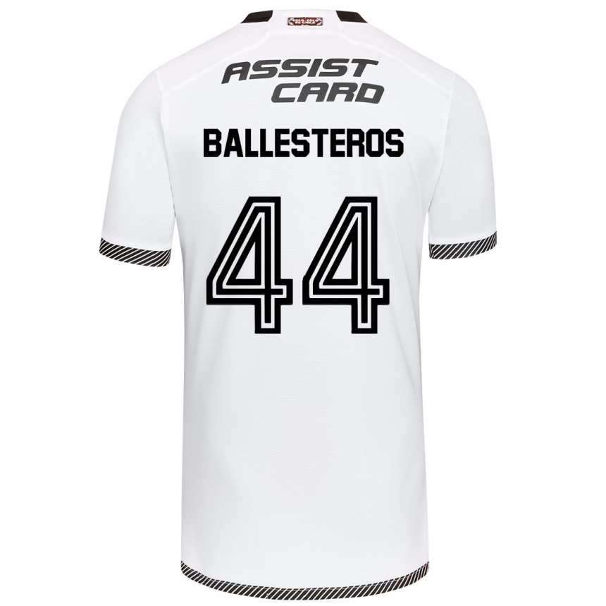 Kids Football Martín Ballesteros #44 White Black Home Jersey 2024/25 T-Shirt Uk