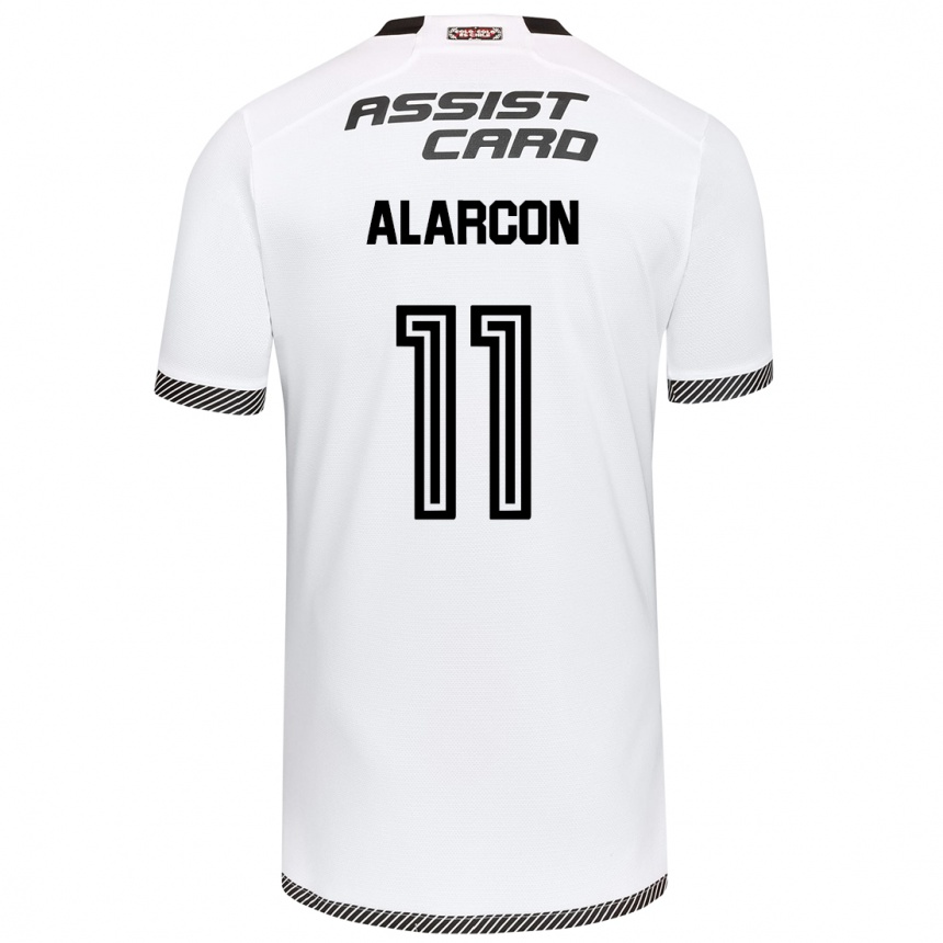 Kids Football Antonia Alarcón #11 White Black Home Jersey 2024/25 T-Shirt Uk