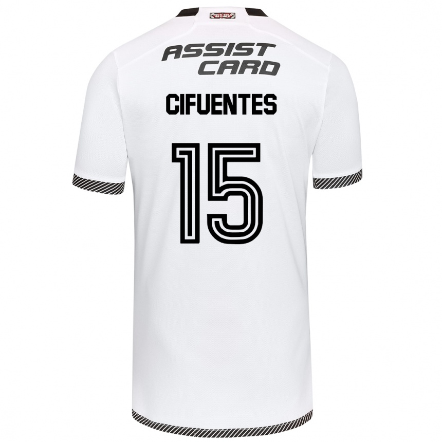 Kids Football Anaís Cifuentes #15 White Black Home Jersey 2024/25 T-Shirt Uk