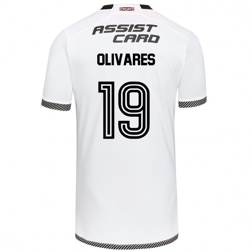 Kids Football Michelle Olivares #19 White Black Home Jersey 2024/25 T-Shirt Uk