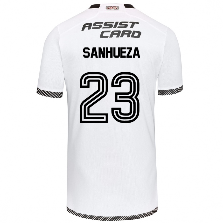 Kids Football Nicol Sanhueza #23 White Black Home Jersey 2024/25 T-Shirt Uk