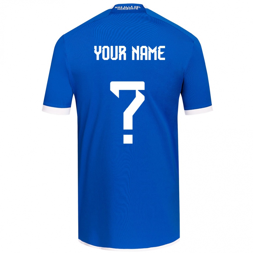 Kids Football Your Name #0 Blue White Home Jersey 2024/25 T-Shirt Uk