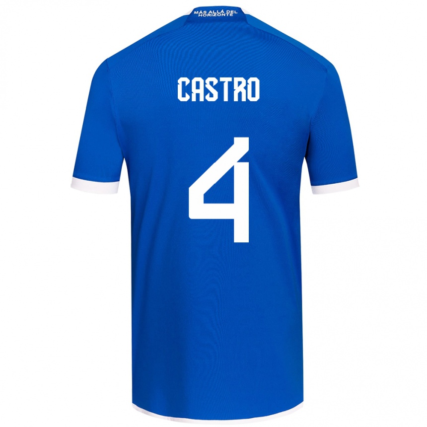 Kids Football José Ignacio Castro #4 Blue White Home Jersey 2024/25 T-Shirt Uk