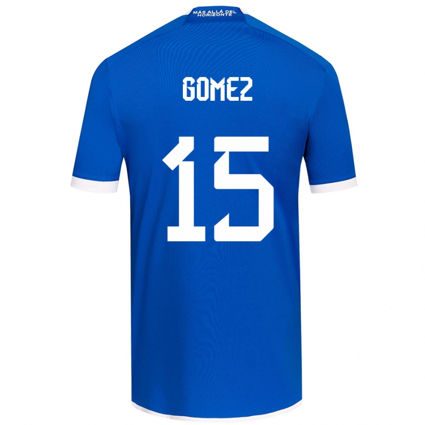 Kids Football Juan Pablo Gómez #15 Blue White Home Jersey 2024/25 T-Shirt Uk