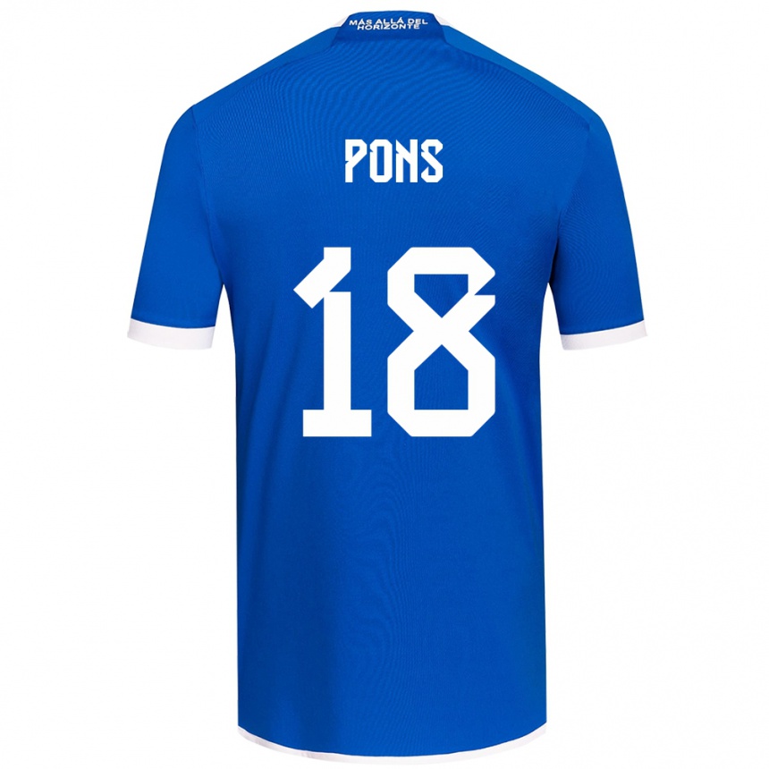 Kids Football Luciano Pons #18 Blue White Home Jersey 2024/25 T-Shirt Uk