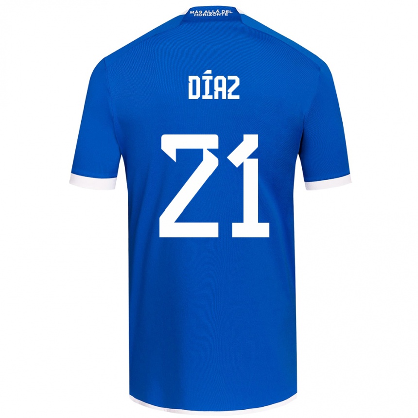 Kids Football Marcelo Díaz #21 Blue White Home Jersey 2024/25 T-Shirt Uk