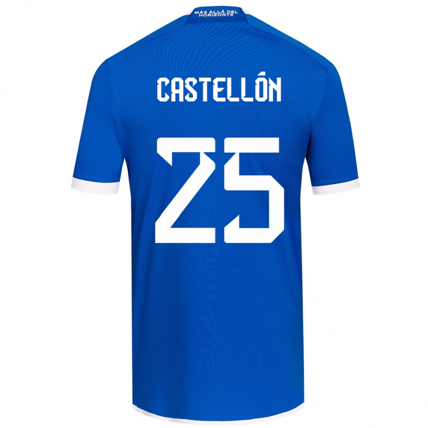 Kids Football Gabriel Castellón #25 Blue White Home Jersey 2024/25 T-Shirt Uk