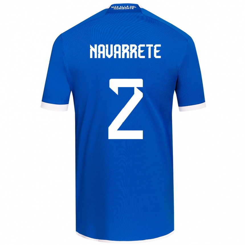 Kids Football Daniel Navarrete #2 Blue White Home Jersey 2024/25 T-Shirt Uk