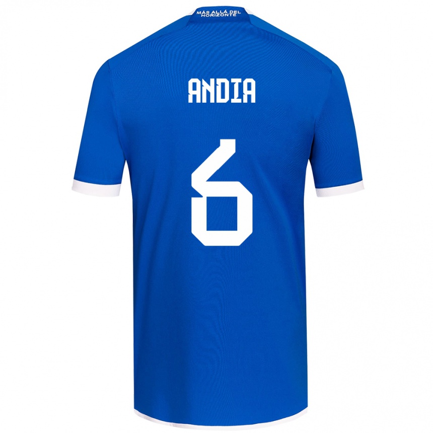 Kids Football Yonathan Andía #6 Blue White Home Jersey 2024/25 T-Shirt Uk