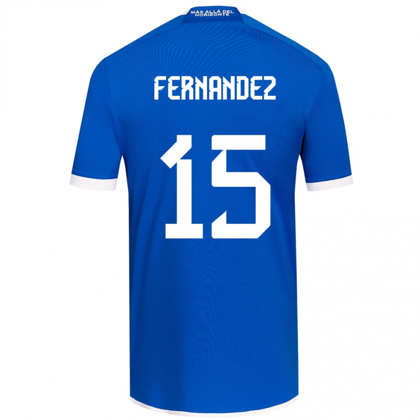 Kids Football Vicente Fernández #15 Blue White Home Jersey 2024/25 T-Shirt Uk