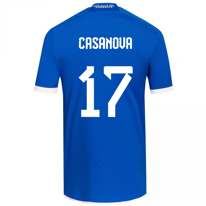 Kids Football Luis Casanova #17 Blue White Home Jersey 2024/25 T-Shirt Uk