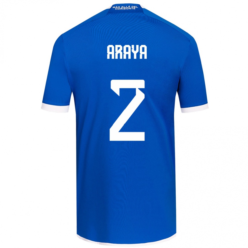 Kids Football Fernanda Araya #2 Blue White Home Jersey 2024/25 T-Shirt Uk