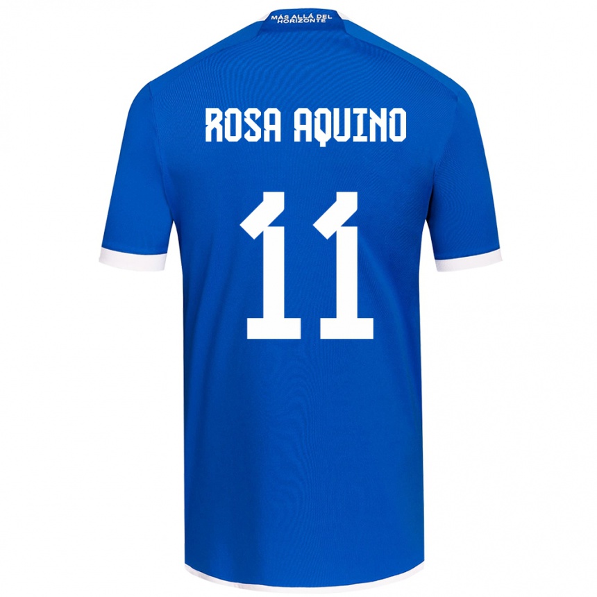 Kids Football Rosa Aquino #11 Blue White Home Jersey 2024/25 T-Shirt Uk