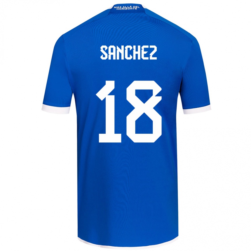 Kids Football Bárbara Sánchez #18 Blue White Home Jersey 2024/25 T-Shirt Uk