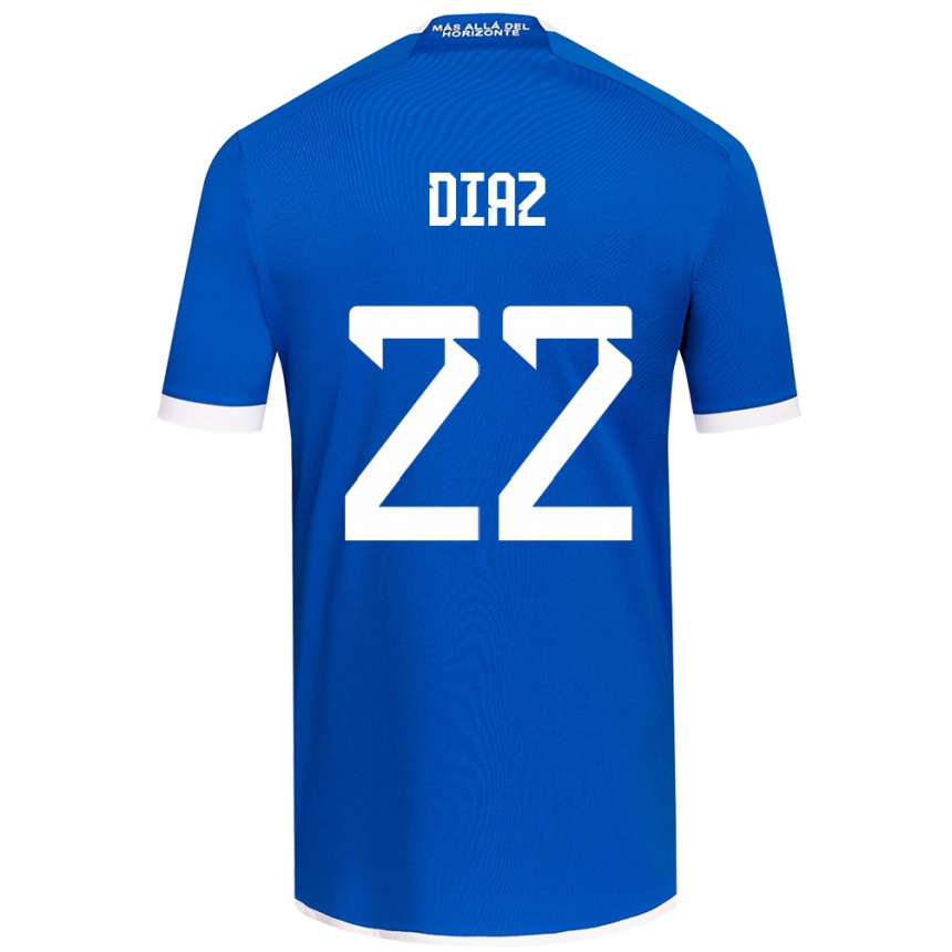 Kids Football Valentina Díaz #22 Blue White Home Jersey 2024/25 T-Shirt Uk