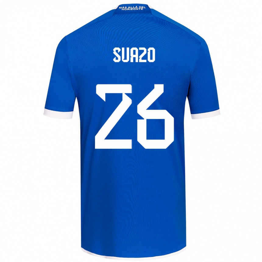 Kids Football Gretzel Suazo #26 Blue White Home Jersey 2024/25 T-Shirt Uk