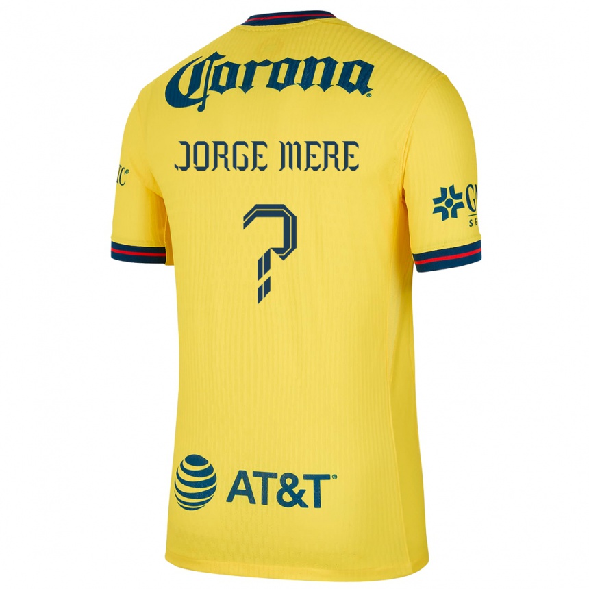 Kids Football Jorge Meré #0 Yellow Blue Home Jersey 2024/25 T-Shirt Uk