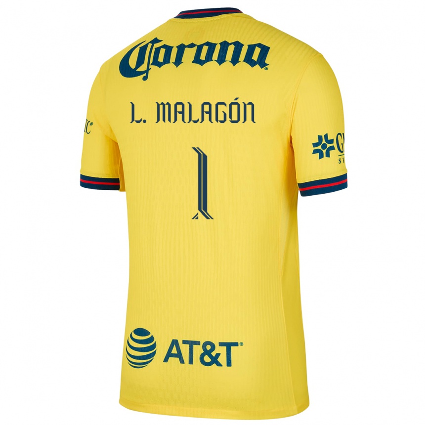 Kids Football Luis Malagón #1 Yellow Blue Home Jersey 2024/25 T-Shirt Uk