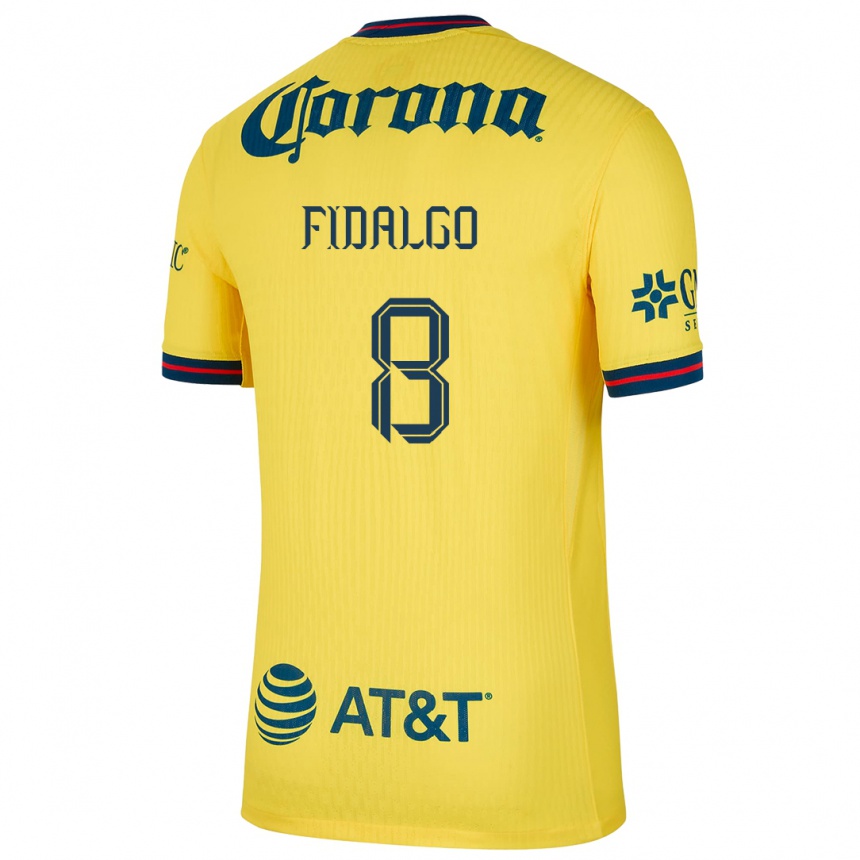 Kids Football Álvaro Fidalgo #8 Yellow Blue Home Jersey 2024/25 T-Shirt Uk