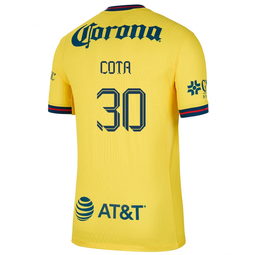 Kids Football Rodolfo Cota #30 Yellow Blue Home Jersey 2024/25 T-Shirt Uk