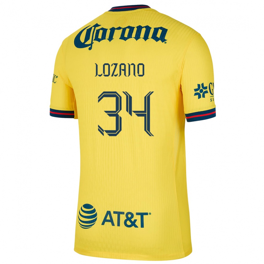 Kids Football Esteban Lozano #34 Yellow Blue Home Jersey 2024/25 T-Shirt Uk