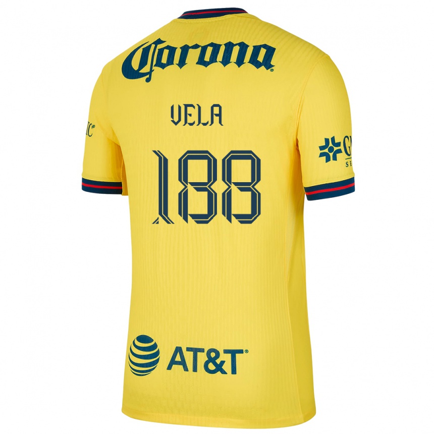 Kids Football Christo Vela #188 Yellow Blue Home Jersey 2024/25 T-Shirt Uk