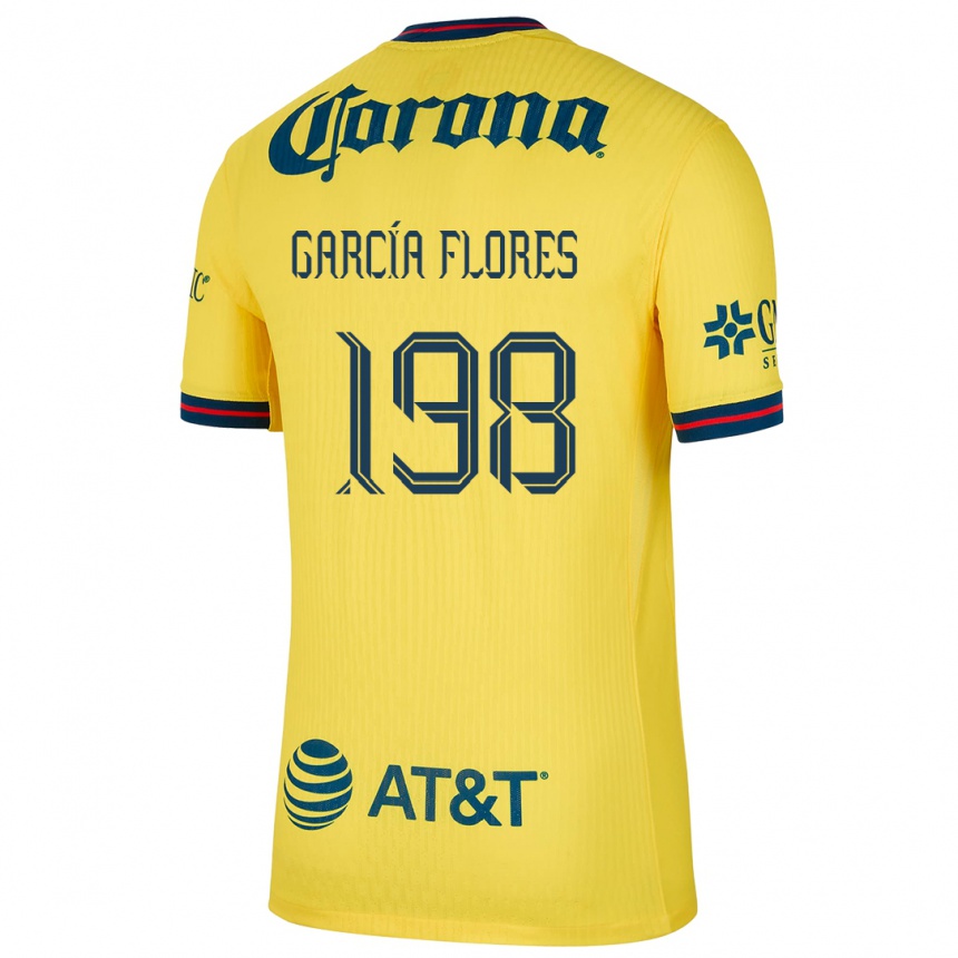 Kids Football Francisco García Flores #198 Yellow Blue Home Jersey 2024/25 T-Shirt Uk