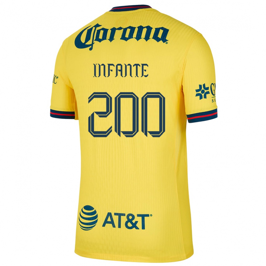 Kids Football Armando Infante #200 Yellow Blue Home Jersey 2024/25 T-Shirt Uk