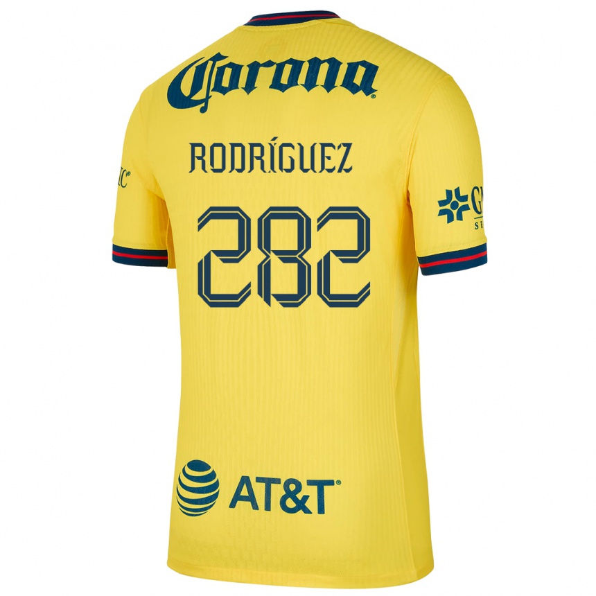 Kids Football Francisco Rodríguez #282 Yellow Blue Home Jersey 2024/25 T-Shirt Uk