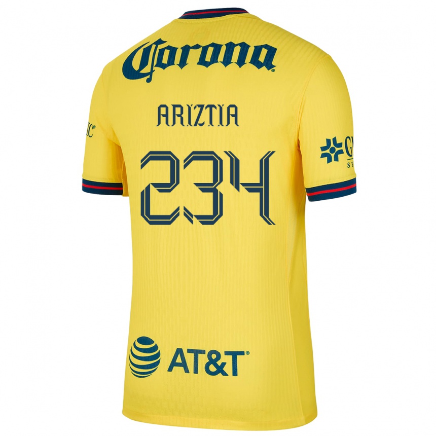 Kids Football Íñigo Ariztia #234 Yellow Blue Home Jersey 2024/25 T-Shirt Uk