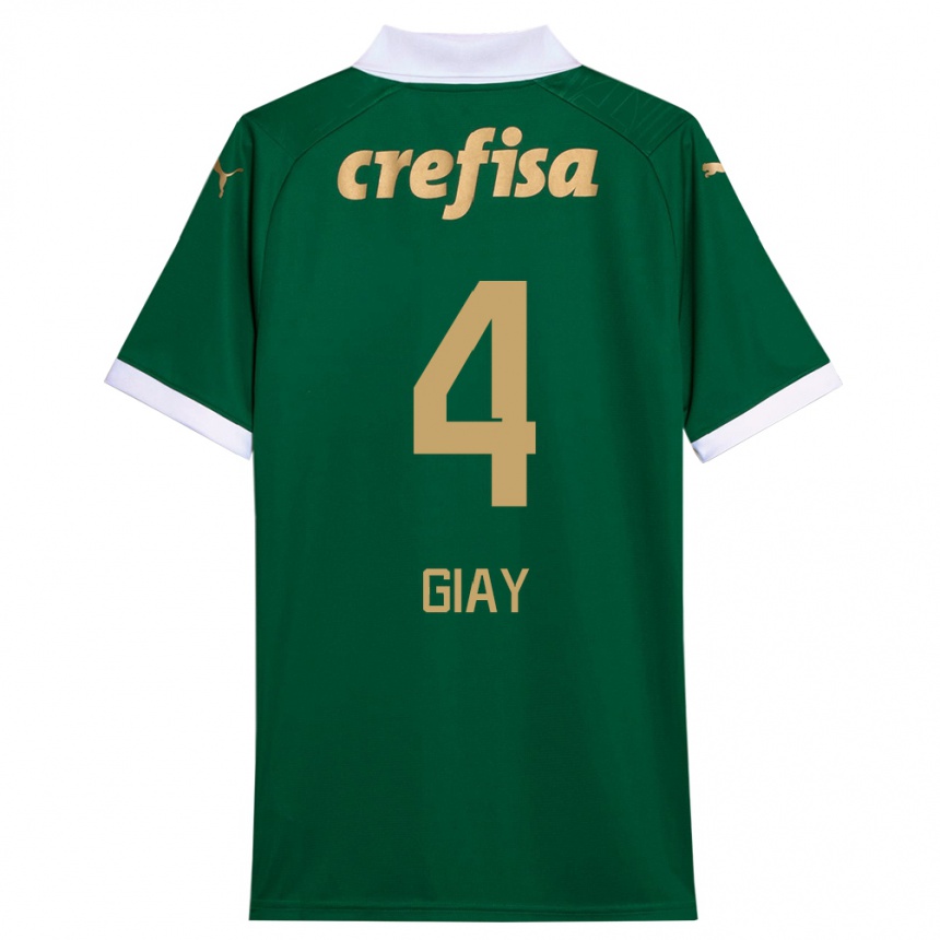 Kids Football Agustín Giay #4 Green White Home Jersey 2024/25 T-Shirt Uk