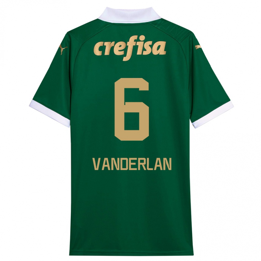 Kids Football Vanderlan #6 Green White Home Jersey 2024/25 T-Shirt Uk