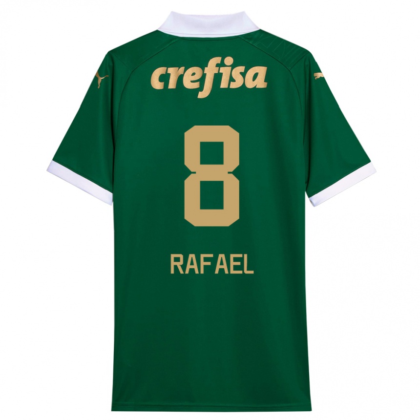 Kids Football Zé Rafael #8 Green White Home Jersey 2024/25 T-Shirt Uk