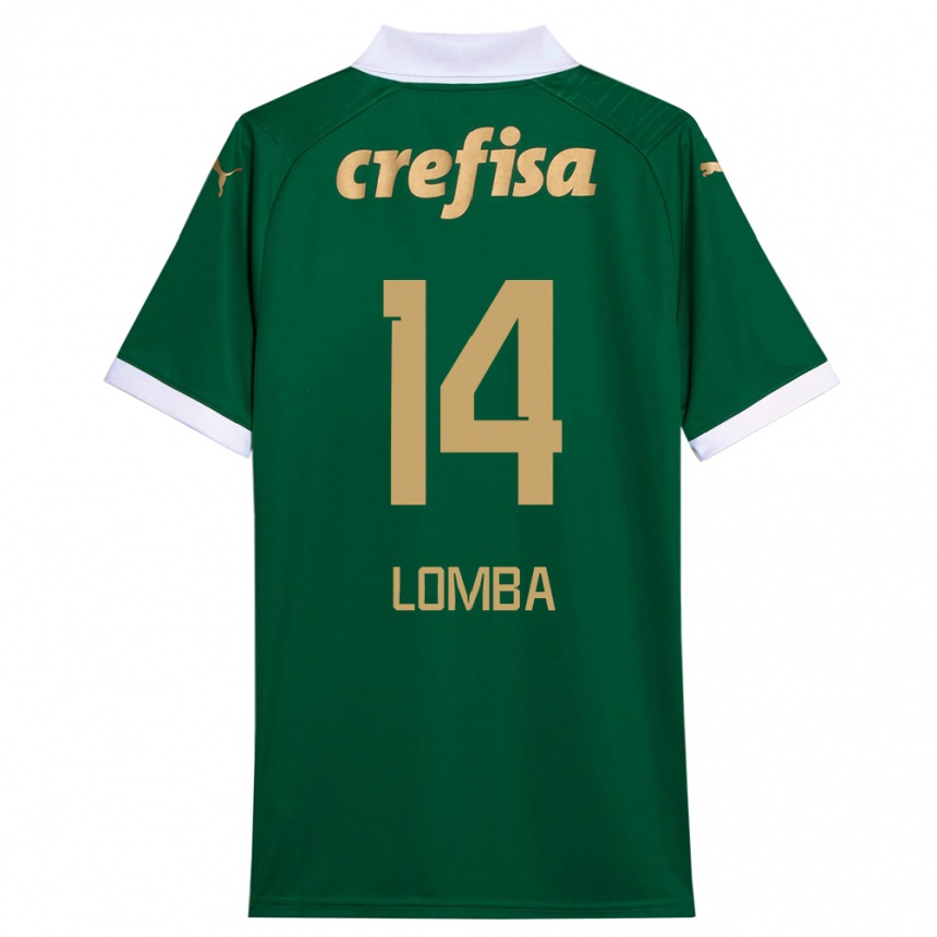 Kids Football Marcelo Lomba #14 Green White Home Jersey 2024/25 T-Shirt Uk