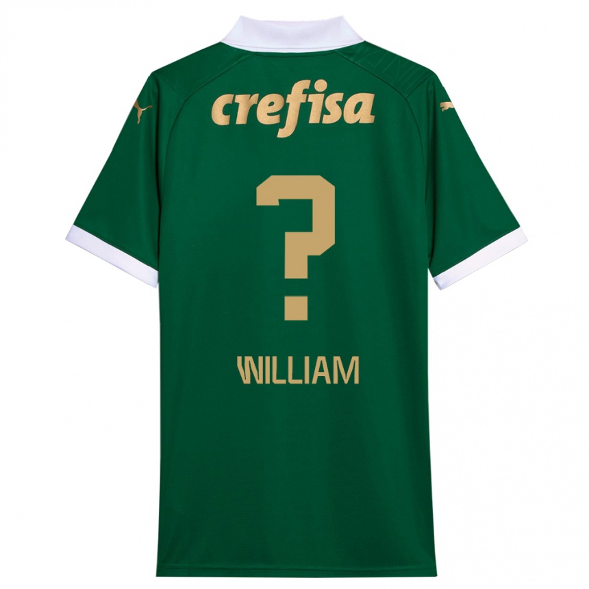 Kids Football William #0 Green White Home Jersey 2024/25 T-Shirt Uk