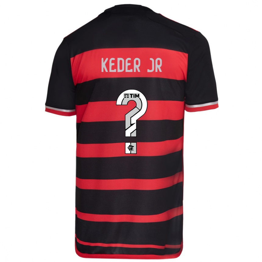 Kids Football Keder Jr #0 Red Black Home Jersey 2024/25 T-Shirt Uk