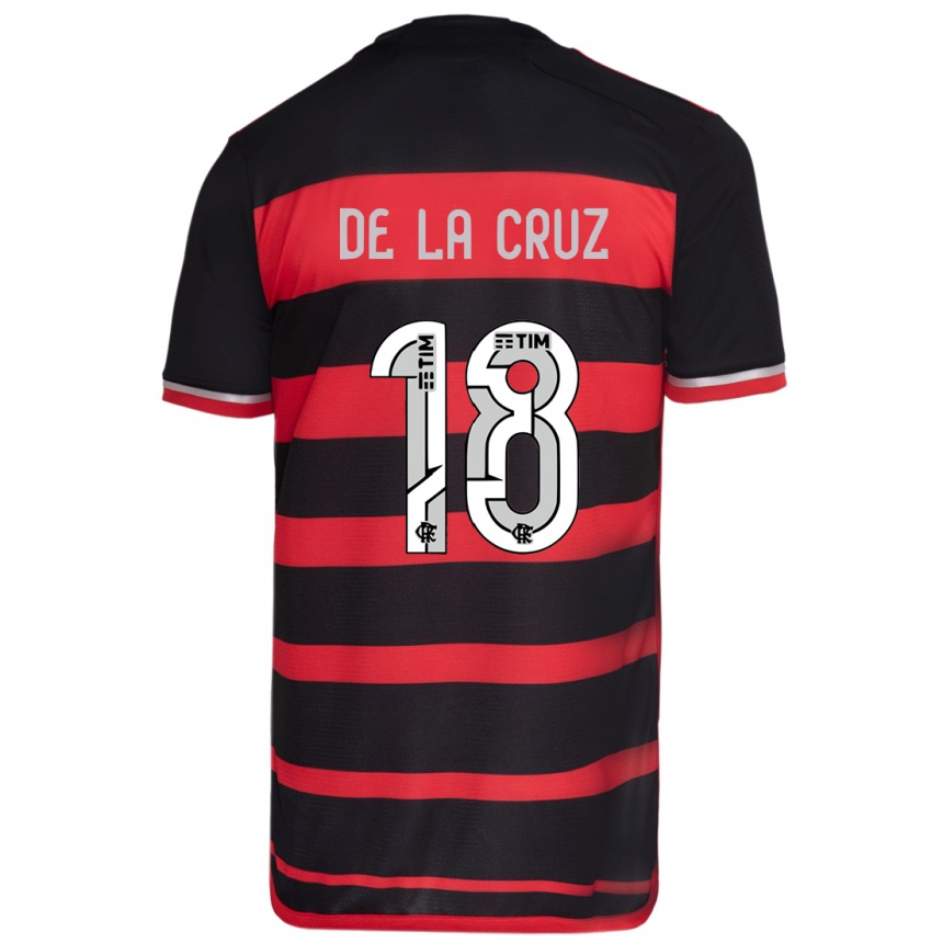 Kids Football Nicolás De La Cruz #18 Red Black Home Jersey 2024/25 T-Shirt Uk