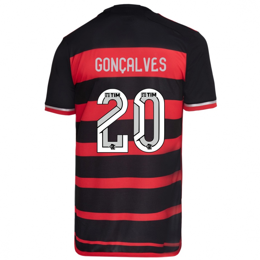 Kids Football Matheus Gonçalves #20 Red Black Home Jersey 2024/25 T-Shirt Uk