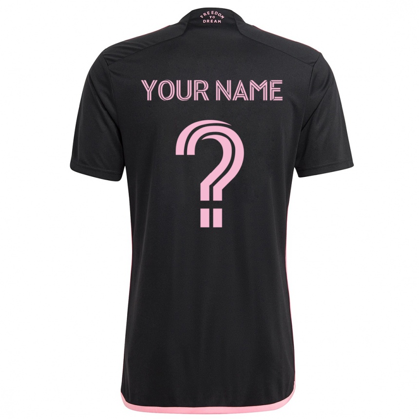 Kids Football Your Name #0 Black Away Jersey 2024/25 T-Shirt Uk