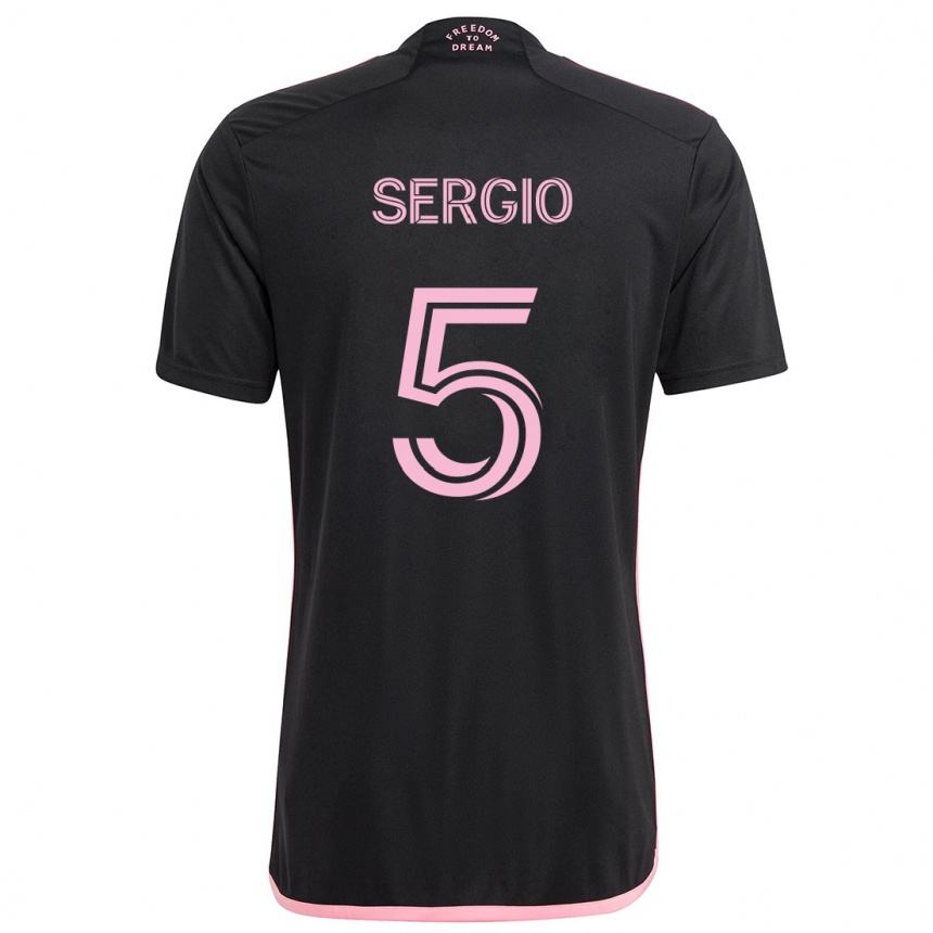 Kids Football Sergio Busquets #5 Black Away Jersey 2024/25 T-Shirt Uk