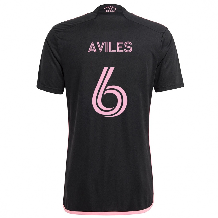 Kids Football Tomás Avilés #6 Black Away Jersey 2024/25 T-Shirt Uk