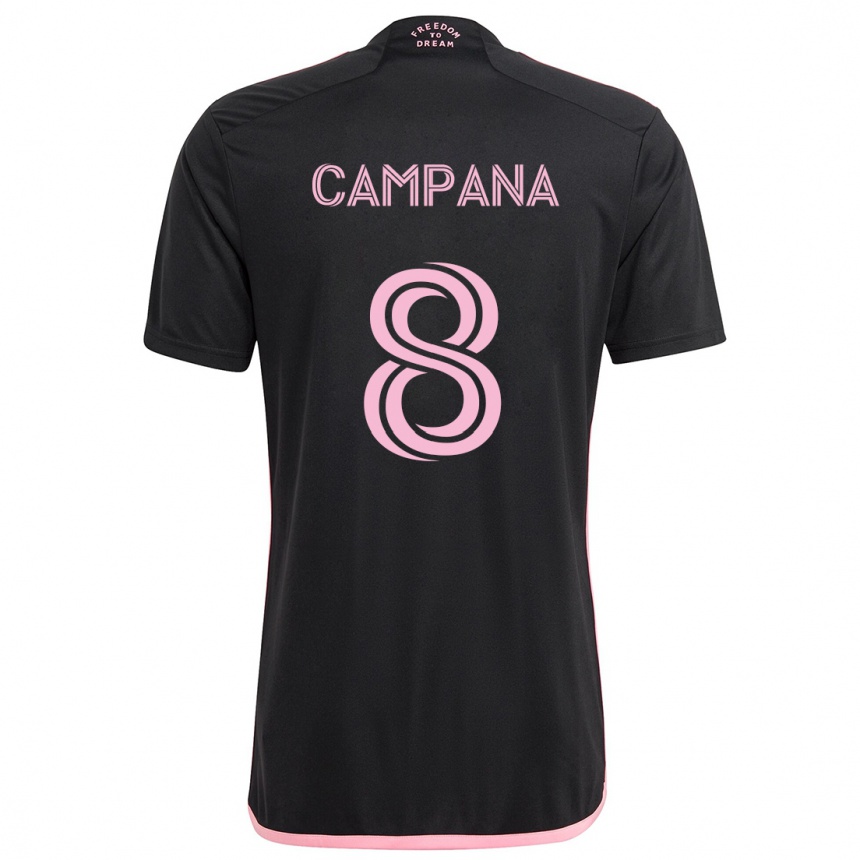 Kids Football Leonardo Campana #8 Black Away Jersey 2024/25 T-Shirt Uk